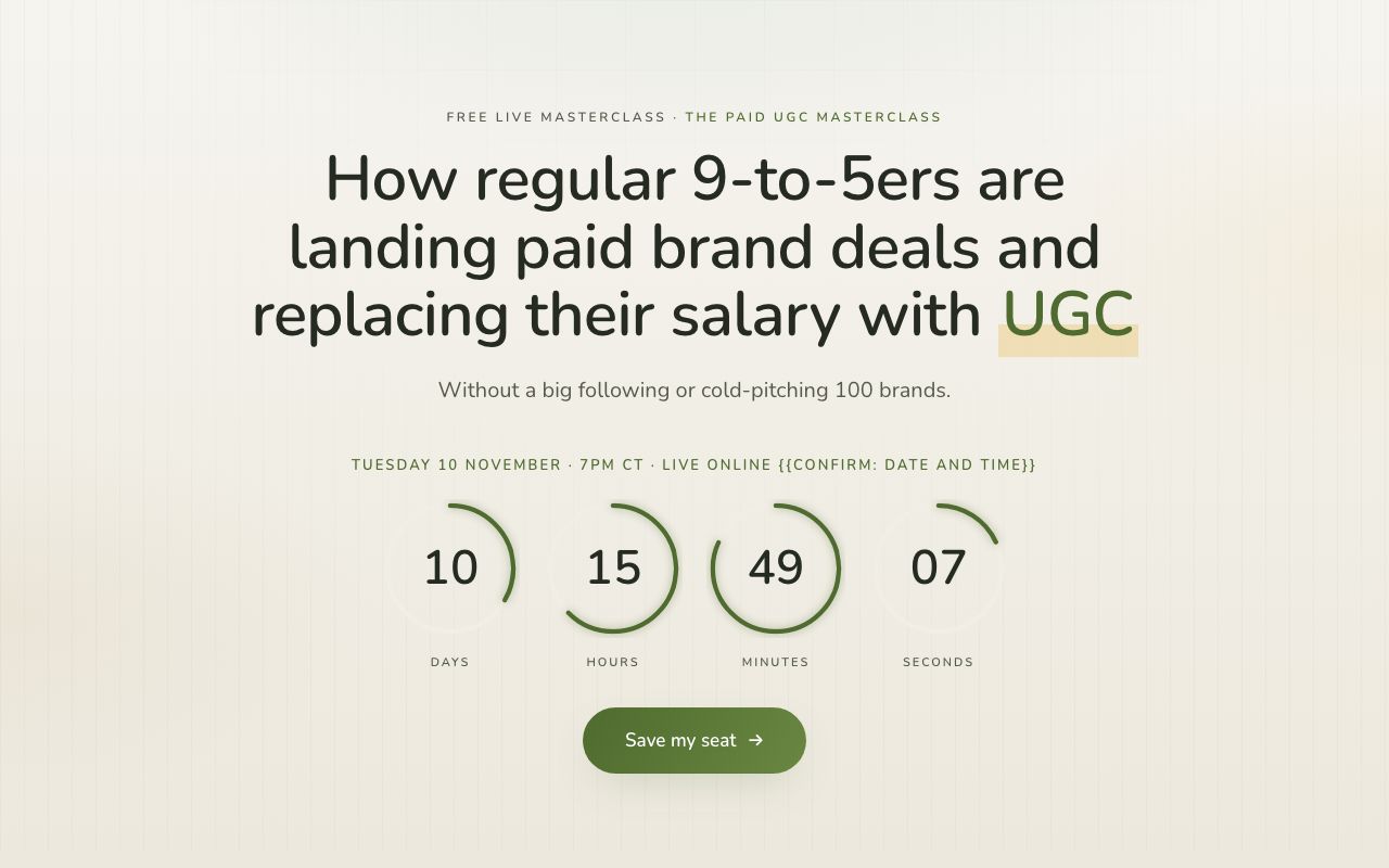 Registration page preview
